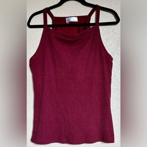 Ribbed High Neck Tank